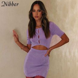 Nibber Solid Simple Mini Dresses Aesthetic Women Sexy Skinny Show Waist Harajuku Vintage Comfortable Hipster Casualwear Outfits Y0726