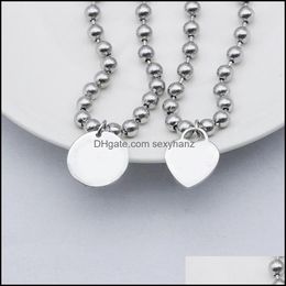 Beaded, Jewelrylogo Luxury Bracelets Strands Stainless Steel Round Heart Beaded Chains Bracelet On Hand Couple Fashion Jewellery Wholesale Gif