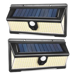 190 LED Solar Lights Outdoor Solars Lamp with PIR Motion Sensor Alert Flashing Waterproof Warning Light for Courtyard Garden Yard 3.0D