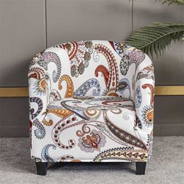 boho style bar chair decoration club cover arm slipcover geometric printed small sofa covers protect for pets 211207