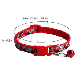 Dog Collars & Leashes Cat Collar With Bell Camo Neck Strap Polyester Adjustable Buckle Kitten Puppy Pet Leash Animal Accessories219q