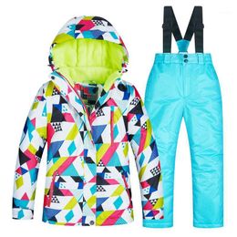 Skiing Jackets Ski Suit Girls Children's Brands High Quality Windproof Waterproof Snow Warm Child Winter Sets Thicken Snowboard Suits