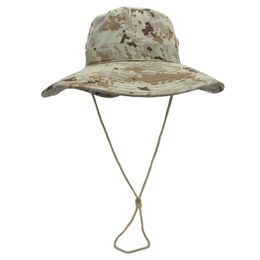 Cloches Dromirow B206 Outdoor Bucket Hat Military Army Camouflage Tactical Cap Climbing Hunting Wide Brim Sunshade Fisherman