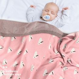 Infant Baby Boy Girl Rabbit Knit Blanket Autumn Winter born Quilt Boys Girls Hold 210429