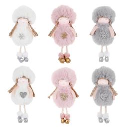 Christmas Plush Angel Pendant Christmas Decorations Faceless Gnome Santa Xmas Tree Hanging Ornament Knitted Claus Doll Decoration For Home Pendant Gifts GYL99