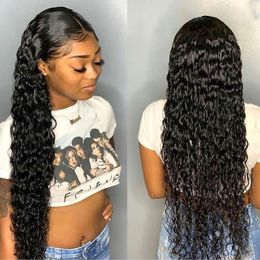 180% Curly brazilian remy Transparent Lace Frontal Wigs Deep Water Wave Wig hd invisible Wet And Wavy Human Hair Diva1