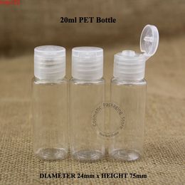 Wholesale 200pcs/lot 20ml PET Bottle Cosmetic Plastic 2/3OZ Container Lotion Vial Emulsion Jar Transparent Press Cap Mini Pothood qty