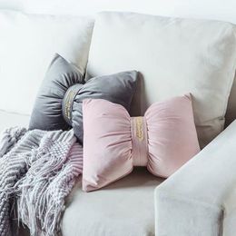 Cushion/Decorative Pillow Nordic Decorative Bow Cushions Pillows Living Room Bed Couch Cushion Decor Solid Colour Sofa