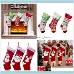 Festive Party Supplies Home & Gardenchristmas Stocking Knitted Jacquard Stockings Decoration Xmas Tree Santa Hanging Gift Socks Christmas De