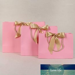 20pcs 28*9*20cm Large Paper Gift Bag Pink Green White Colour Present Box Bag With Ribbon Handle For Clothes Party Favour Bags1 Factory price expert design Quality Latest