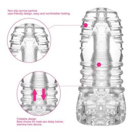 NXY sex masturbators Silicone Transparent Vagina Pussy Masturbation Products Man Sex Toys For Men Work Out Endurance Exercise Adult Sexual 1203