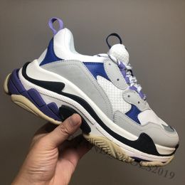 Casual Shoes Paris 17FW Designer Fashion shoe Triple S sneaker Women Shoes grey white black Sneakers for Men Spring chaussures Navy Blue Casual Daddy Shoes59