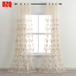 Curtain & Drapes Embroidered Curtains For Living Room Simple European Style Exquisite Embroidery Fresh Tulle French Windows Dining Bedroom
