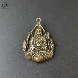 Pure Copper Guanyin Buddha Tag Pendants for Necklaces Blessing Gifts Handmade Keychains Pendants Car Key Chains Hanging Jewelry G1019