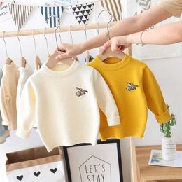 Baby Girls Boys Sweaters Autumn Winter Cotton Jumper Knitted Pullover Turtleneck Warm Outerwear Kids Knit 211201