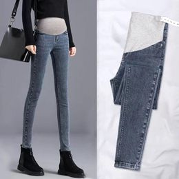 Maternity Bottoms Jeans For Pregnant Women Abdominal Pants Pregnancy Clothes Spring Autumn Elastic Waist Denim Trousers