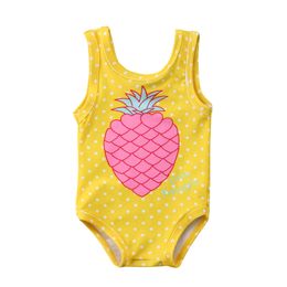 6M-4Y Toddler Infant Baby Kid Girls Swimsuit One Pieces Swimwear Cute Pineapple Print Beachwear Bathing Suit Summer 210515