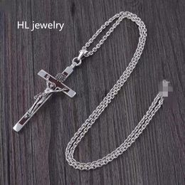 thick silver men necklace Australia - 50x110mm Wholesale 100% Real Pure 925 Sterling Silver 4.5MM Thick Chain Gift Thai Cros Pendants Necklaces For Women&Men Chains