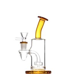 small mini glass bong UK - Mini glass bong oil rigs colors water pipe small bubbler dab rig bongs with bowl