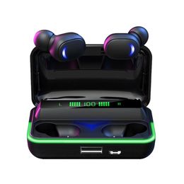 E10 TWS Game Headset Wireless Earphone Low Delay Bluetooth HiFi Stereo Music Earbuds with Microphone Power Bank Headphone