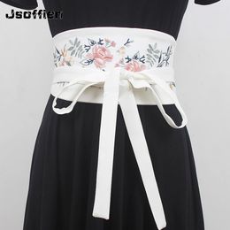 Belts Original Women Japanese Dress Belt Kimono Embroider Chinese Hanfu Wide Yukata Vintage Bandage Harajuku Cummerbunds