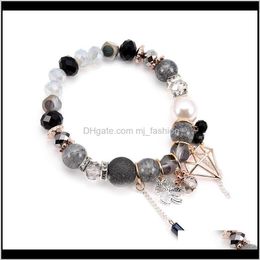 Beaded Strands Bracelets Jewelrycool Mens Antique Jewellery Handmade Bohemian Style Sier Flower Keye Charm Bracelet Faced Crystal Ps0785 Drop