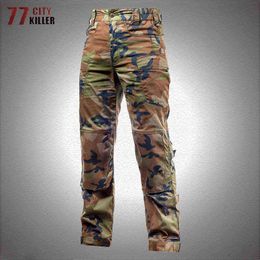 Camouflage Tactical Pants Men IX4 Outdoor Elasticity Wearable Cargo Trousers Male Military Style Combat Army Pants Mens Joggers H1223