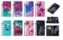 Wallet Leather Cases for Samsung S21 FE A82 A12 A52 A72 A32 A42 A22 5G X cover 5 MOTO G50 G30 G100 G10 Butterfly Geometry Panda Cat Flower Heart Love ID Card Slot Flip case