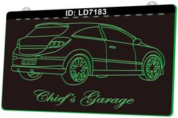 LD7183 Garage Car 3D Engraving LED Light Sign Wholesale Retail