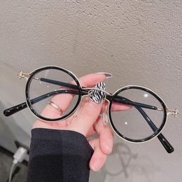 Fashion Sunglasses Frames Anti-blue Light Round Eyeglasses For Men 2021 Trend Elegant Women Black Eyewear Retro Luxury Computer Glasses