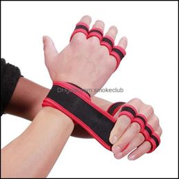 Wrist Support Safety Athletic Outdoor As & Outdoors Fitness Sports Weightlifting Sile Anti-Slip Workout Half Finger Gloves Crossfit Gymnasti