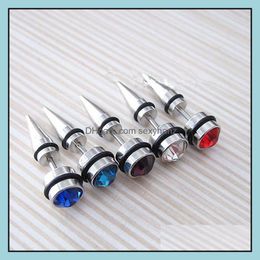 Stud Earrings Jewelry Fashion Body Piercing Mens Titanium Steel Rhinstone Sutd Earring S794 Drop Delivery 2021 Zc0Ye