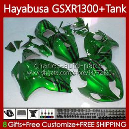 OEM Vücut + Tankı Suzuki Hayabusa GSXR Için 1300cc GSXR-1300 1300 CC 1996 2007 74NO.114 GSX-R1300 GSXR1300 96 97 98 99 00 01 GSX R1300 02 03 04 05 06 07 Fairing Kit Metal Yeşil