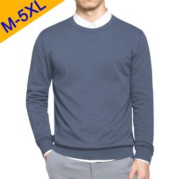 5XL Men Sweaters Pullover Spring Cotton O-Neck Solid Sweater Jumpers Autumn Male Knitwear Man Big Plus Size Simple Type 211221