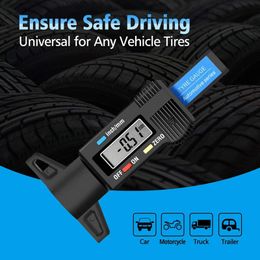 0-25.4mm Digital Tire Tread Depth Gauge Meter Measurer High Precision Tool Thickness Gauges Car Tires Vernier Caliper Measuring Gauging Tools