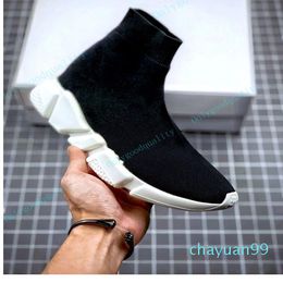 2021 Quality Sock Shoe Mens Womens casual shoes Knitl Black White Red Knitting dress sneakers with box