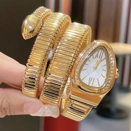 All diamond women watches Snake rose gold bracelet wristwatches Top brand luxury Designer Watch gift for lady Christmas Valentine&314d