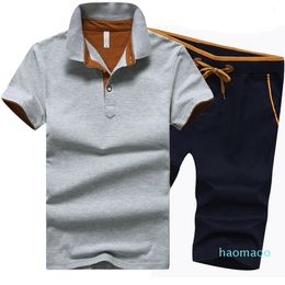 Fashion Mens Summer V-Neck Short-sleeve Polo Shirt Suit Slim Fit Set Plus Size 4XL