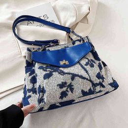Shopping Bags Women Summer Big Crossbody Fashion Trend Brand Shopper Office Handbags Canvas Prints 220303