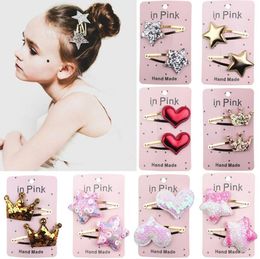 2021 new children's hair clip, five-pointed star, heart-shaped BB clip, baby hair accessories, a variety of options GC240