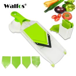 WALFOS Mandoline Slicer Manual Vegetable Cutter with 4 Blade Potato Carrot Grater for Vegetable Onion Slicer Kitchen Accessories 210326