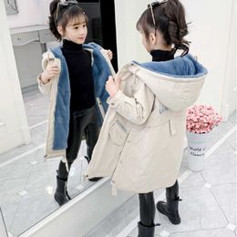 Girls ParkasCotton Jacket Winter New Thick Children's Coat Girls Plus Fleece Warm Jacket Windbreaker For Kids Clothing TZ790 H0909