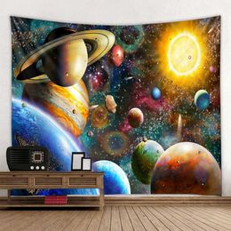 Psychedelic tapestry divination pattern hippie carpet home decoration wall tapestry blanket universe planet galaxy wall hanging 210609