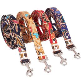 Dog Collars & Leashes Bohemian Leash Rope Cloth Walking Training Pet Puppy Personalized Accessories Product Collar And Set