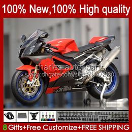 Moto Bodys For Aprilia RSV1000R Mille RV60 RSV1000 R RR 04-06 Bodywork 11No.62 RSV-1000 RSV1000RR 04 05 06 RSV 1000 R 1000R 1000RR 2004 2005 2006 Fairing Kit red black stock