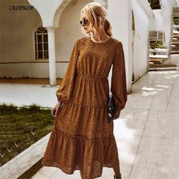 Long Dress Autumn Winter Elegant Floral Long Sleeve Ruched Womens Clothes Party Yellow Ladies A Line Dresses New Arrival 210329