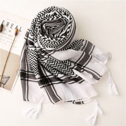 Striped Tassel Cotton Scarf High Quality Foulard Bandana Long Lrage Shawls Wrpas Winter Warm Scarves Pashmina