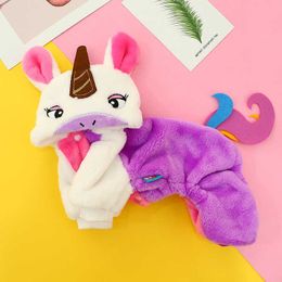 Unicorn Pet Dog Clothes Warm Winter Puppy Dog Costume Four Legs Pets Clothing for Dogs Overalls Chihuahua Dogs Coat Ropa Perro 211007