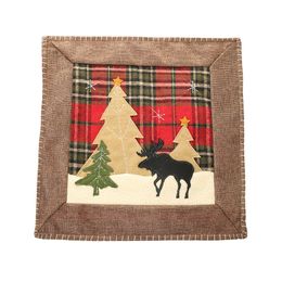 Christmas Throw Pillow Case Covers Buffalo Plaid Xmas Tree Reindeer Cushion Cases Home Sofa Decorations 36cm XBJK2109