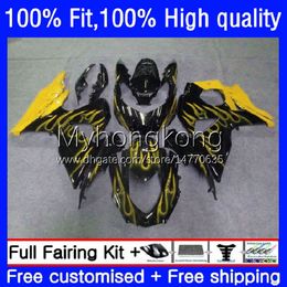 OEM Injection For SUZUKI GSXR-1000 GSXR 1000 CC 1000CC 09-16 Yellow flames Body 28No.189 GSXR1000 K9 09 10 11 2012 2013 2015 2016 GSX-R1000 2009 2010 2011 12 13 14 16 Fairing